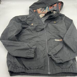 Volcom Scout Enemy Lines Hooded Windbreaker Jacket Black Women's Small